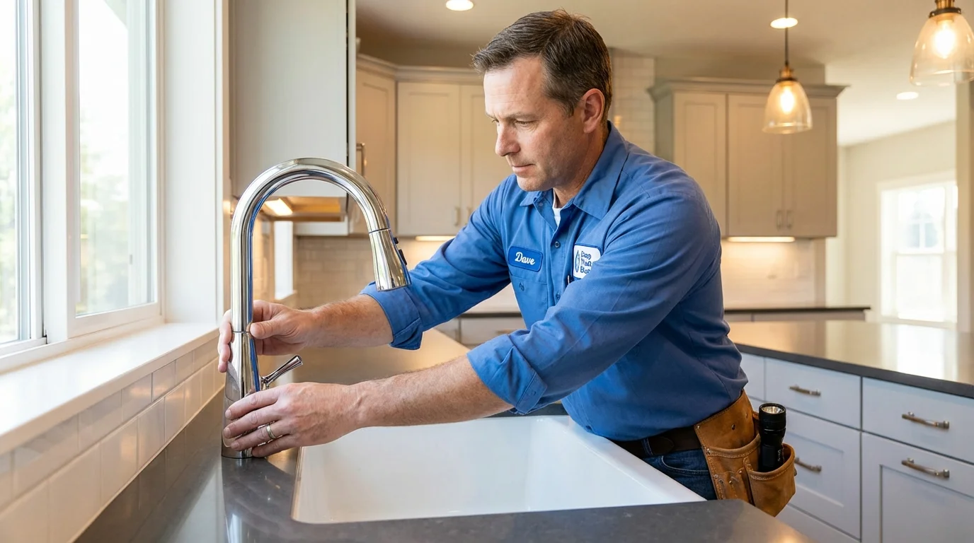 Kitchen faucet installation by Johns Plumbing LLC in Hinckley